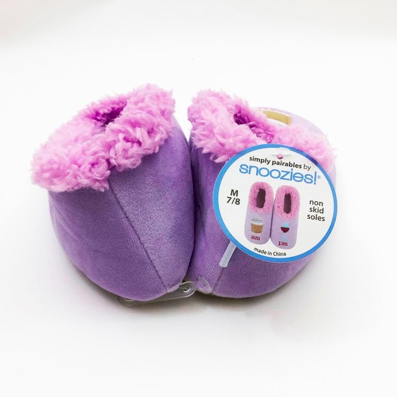 NWT Snoozies Women's AM PM Coffee Wine Slippers Med 7/8 Lavender - Picture 3 of 6